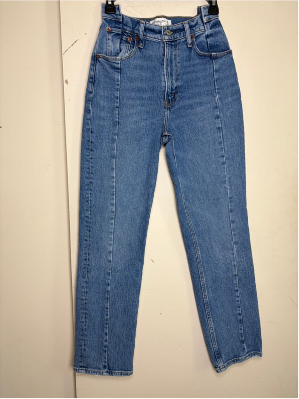 Abercrombie Fitch Curve Love 90s Straight Ultra High Rise Jeans 25/0S V Waist